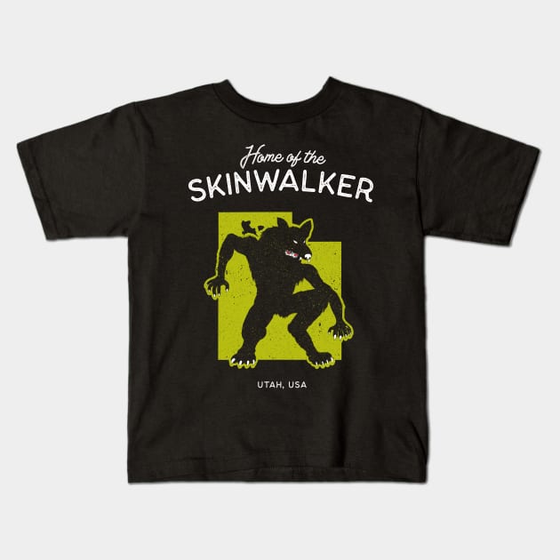 Home of the Skinwalker - Utah, USA Legend Kids T-Shirt by Strangeology